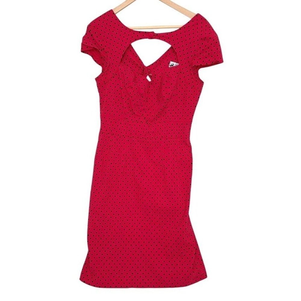 Y2k Hell Bunny Vixen Red Polkadot Swing Rockabilly Pinup Dress Size XL